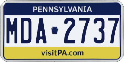 PA license plate MDA2737