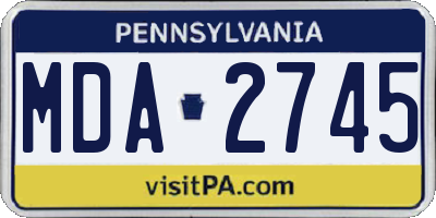 PA license plate MDA2745