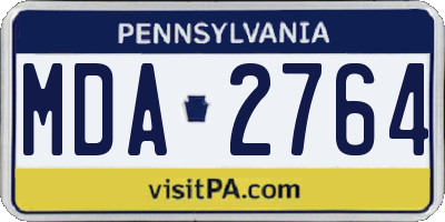 PA license plate MDA2764