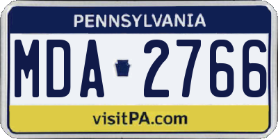 PA license plate MDA2766