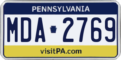 PA license plate MDA2769