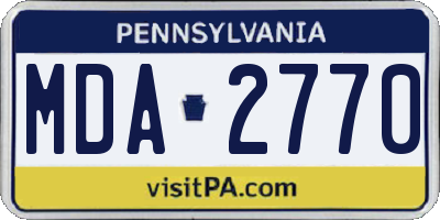 PA license plate MDA2770