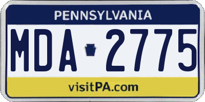 PA license plate MDA2775