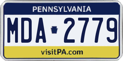 PA license plate MDA2779