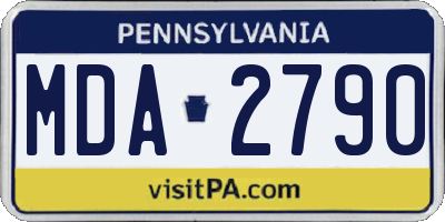 PA license plate MDA2790