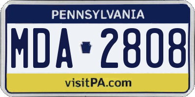 PA license plate MDA2808