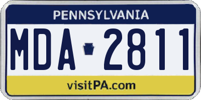 PA license plate MDA2811
