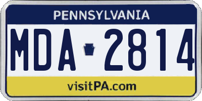 PA license plate MDA2814