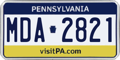 PA license plate MDA2821