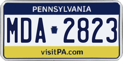 PA license plate MDA2823