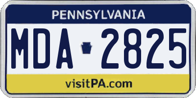 PA license plate MDA2825