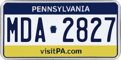 PA license plate MDA2827