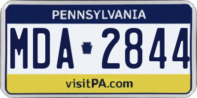 PA license plate MDA2844