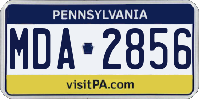 PA license plate MDA2856