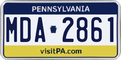 PA license plate MDA2861
