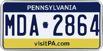 PA license plate MDA2864