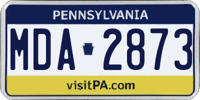 PA license plate MDA2873