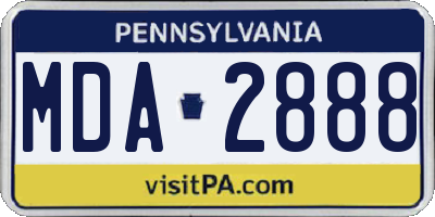 PA license plate MDA2888