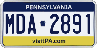 PA license plate MDA2891