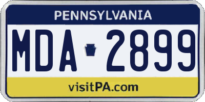 PA license plate MDA2899