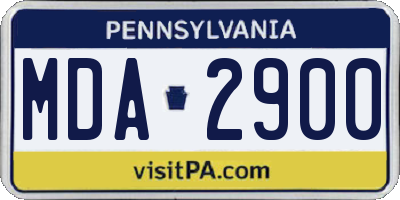 PA license plate MDA2900