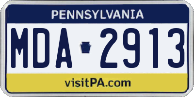 PA license plate MDA2913