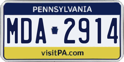 PA license plate MDA2914