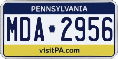 PA license plate MDA2956