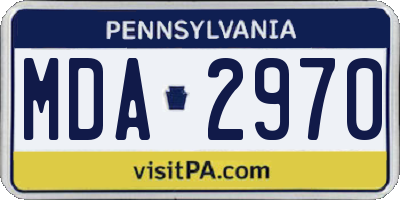 PA license plate MDA2970