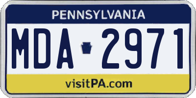 PA license plate MDA2971