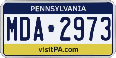 PA license plate MDA2973