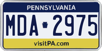 PA license plate MDA2975