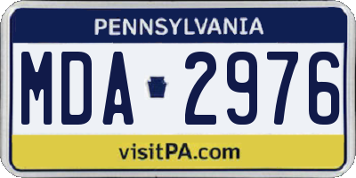 PA license plate MDA2976