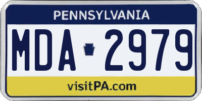 PA license plate MDA2979