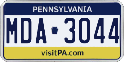 PA license plate MDA3044