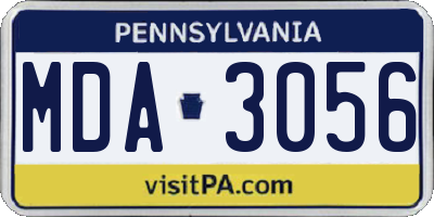 PA license plate MDA3056