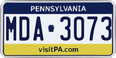 PA license plate MDA3073