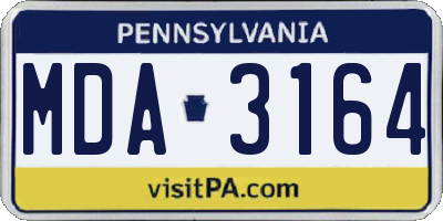 PA license plate MDA3164
