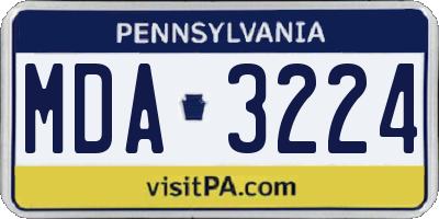 PA license plate MDA3224