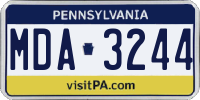PA license plate MDA3244