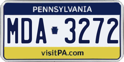 PA license plate MDA3272