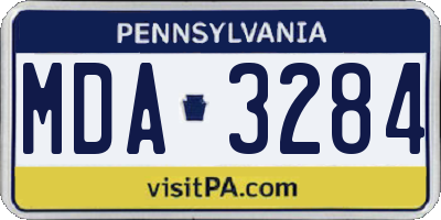 PA license plate MDA3284
