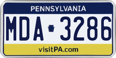 PA license plate MDA3286