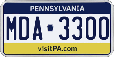 PA license plate MDA3300
