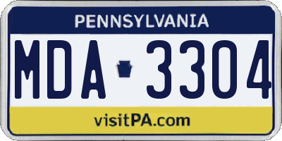 PA license plate MDA3304