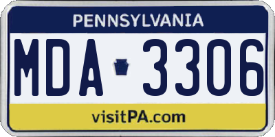 PA license plate MDA3306