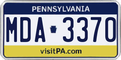 PA license plate MDA3370