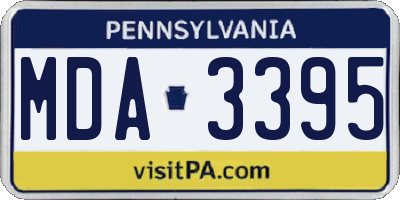 PA license plate MDA3395