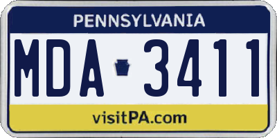 PA license plate MDA3411
