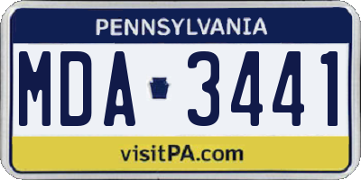 PA license plate MDA3441